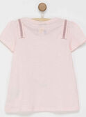 Tee shirt manches courtes rose NUAGETTE / 18E2PFQ1TMC301