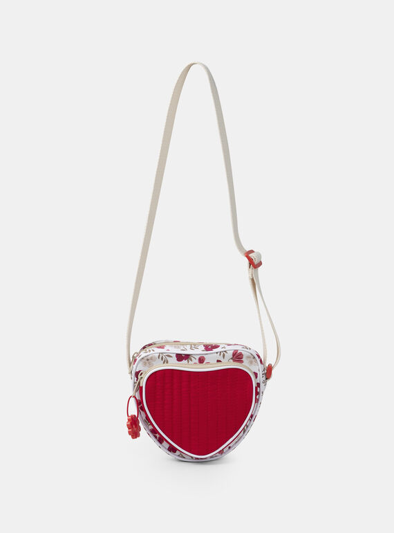 Sac coeur rouge et imprimé fleuri à bandoulière Fille NEBAGUETTE / 25H4PFK1BES001