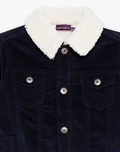Veste en velours marine DAVELAGE / 22H3PGG1VES070