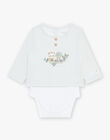 Body-T-shirt bleu, pantalon beige et chaussettes vert d'eau FOREST / 23E0CG72ENS614