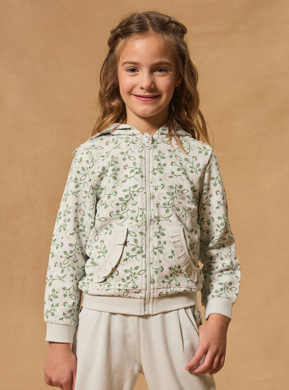Sweat à capuche zippé vert d'eau MIXVIETTE / 25E2PF51JGHC242