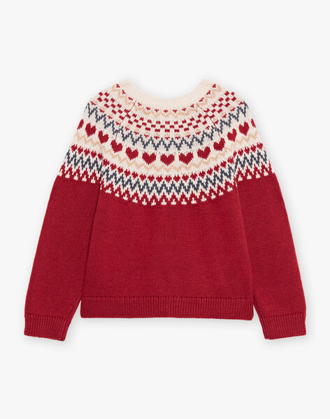 Cardigan rouge et beige en laine mélangée DRIKERETTE / 22H2PFX2CARF526