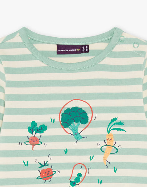 T-shirt vanille à rayures et légumes FACLEM / 23E1BGB1TML611