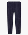 Legging bleu marine en côtes à pois dorés DROUNETTE 2 / 22H4PFQ2CTTC214