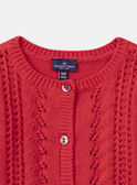 Cardigan ajouré rouge Bébé Fille NACLEO / 25H1BFK2CAR404