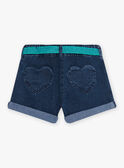 Short en denim foncé et ceinture à paillettes enfant fille CAUJENETTE 1 / 22E2PFT2SHOK005