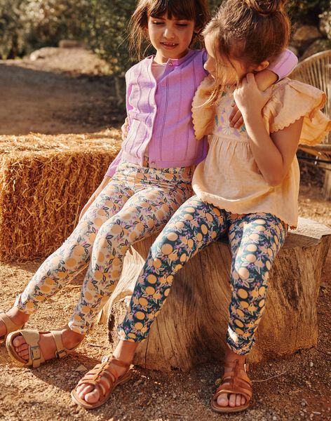 Legging écru à motif oranges et fleurs FLALEGETTE / 23E2PFO1LG114