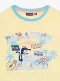 Pyjama jaune fluo et bleu à motif crocodile à la plage enfant garçon CAPLAGE / 22E5PG51PYJB113