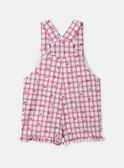 Salopette courte vichy cerises MAURSULA / 25E1BFQ1SAL000