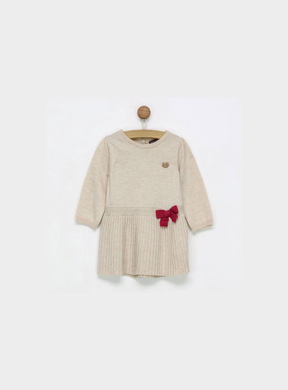 Robe chasuble beige chiné PANIRIS / 18H1BFK1CHS805