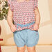 Short denim avec ceinture en popeline