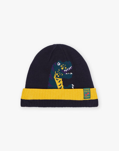 Bonnet bleu marine à motif dinosaure DETREXAGE / 22H4PGN3BON713