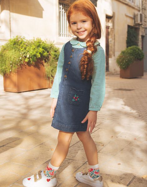 Robe chasuble en denim bleu foncé FECHAZETTE / 23E2PFB1CHSK005