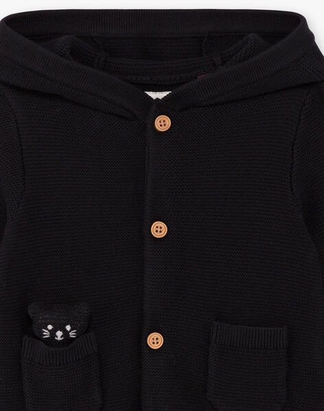 Gilet Noir En Maille A Capuche Ourson Bebe Garcon Pull Gilet Et Cardigan Bebe Sergentmajor
