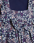Robe violette en satin de coton fleuri FREBLOETTE / 23E2PFI4ROBH701