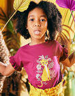 T-shirt cassis à motif panthère et sac à imprimé fleuri enfant fille COVIETTE / 22E2PF92TMCD302