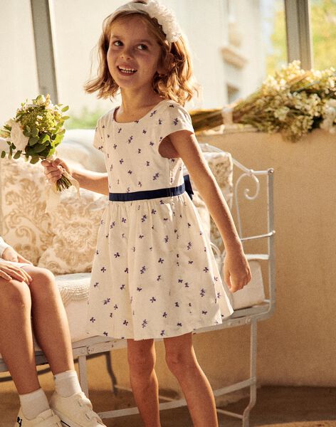 Robe écrue à fleurs FREDONETTE / 23E2PFI1ROB005