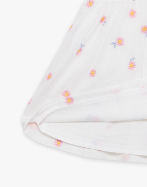 Robe et culotte blanches à imprimé fleuri FASISI / 23E1BFS1ROB001
