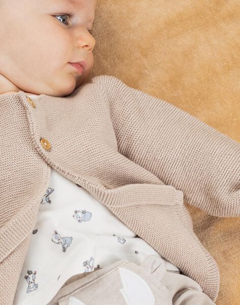 Gilet en tricot beige bébé garçon DOGAN / 22H0CG11GIL007