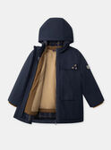 Parka 2 en 1 bleu foncé ou marron matelassé à manches longues Garçon NINCARAGE / 25H3PGE2PARC214