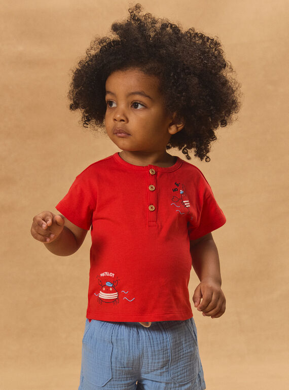 Tshirt rouge crabe et homard MAVASCO / 25E1BGQ1TMC050