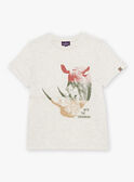 T-shirt gris clair chiné avec rhinocéros FRIZOTAGE3 / 23E3PGD4TMCA011