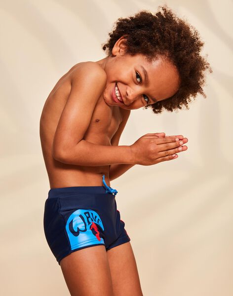 Boxer de bain bleu marine à motif surfeur FRYMUAGE / 23E4PGL1MAI070