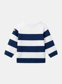 Pull bleu et blanc à imprimé à rayures LADAEL / 24H1BGJ1PUL001