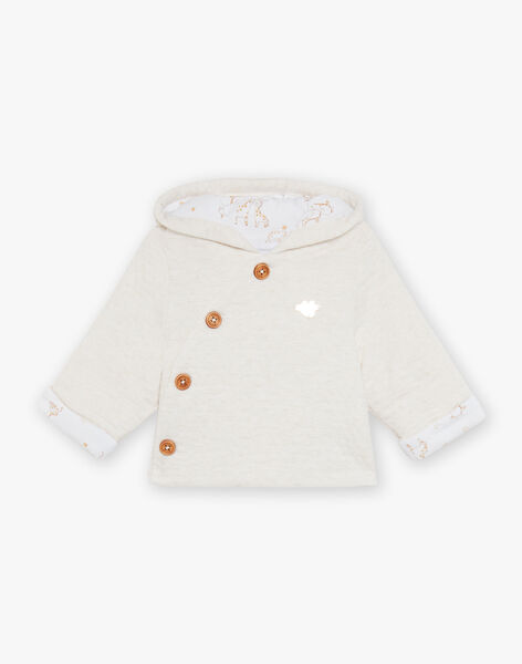 Veste de naissance à capuche en tubique écrue FOLMER / 23E0CM61VESA011
