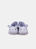 Chausson ballerine violet broderie tête de lapin et pompon Fille NUILAPETTE / 25F10PF31CHP205