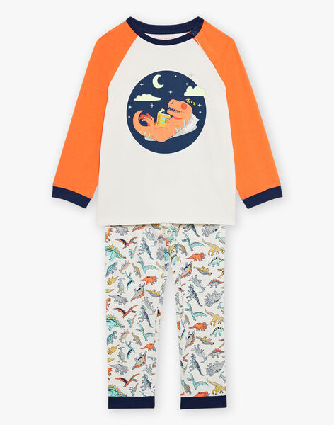 Ensemble pyjama écru avec dinosaures FLODINAGE / 23E5PG26PYJ001