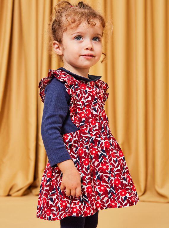 Robe chasuble en velours à imprimé fleuri DAOLIVE / 22H1BFX1CHS001