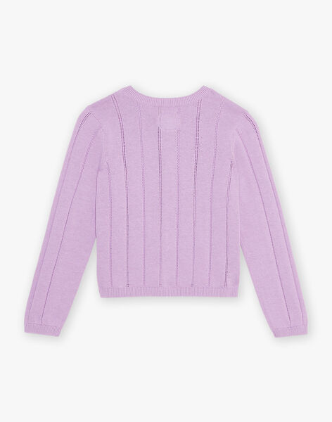 Gilet violine en maille ajourée FLAJOUETTE / 23E2PFO1CAR712