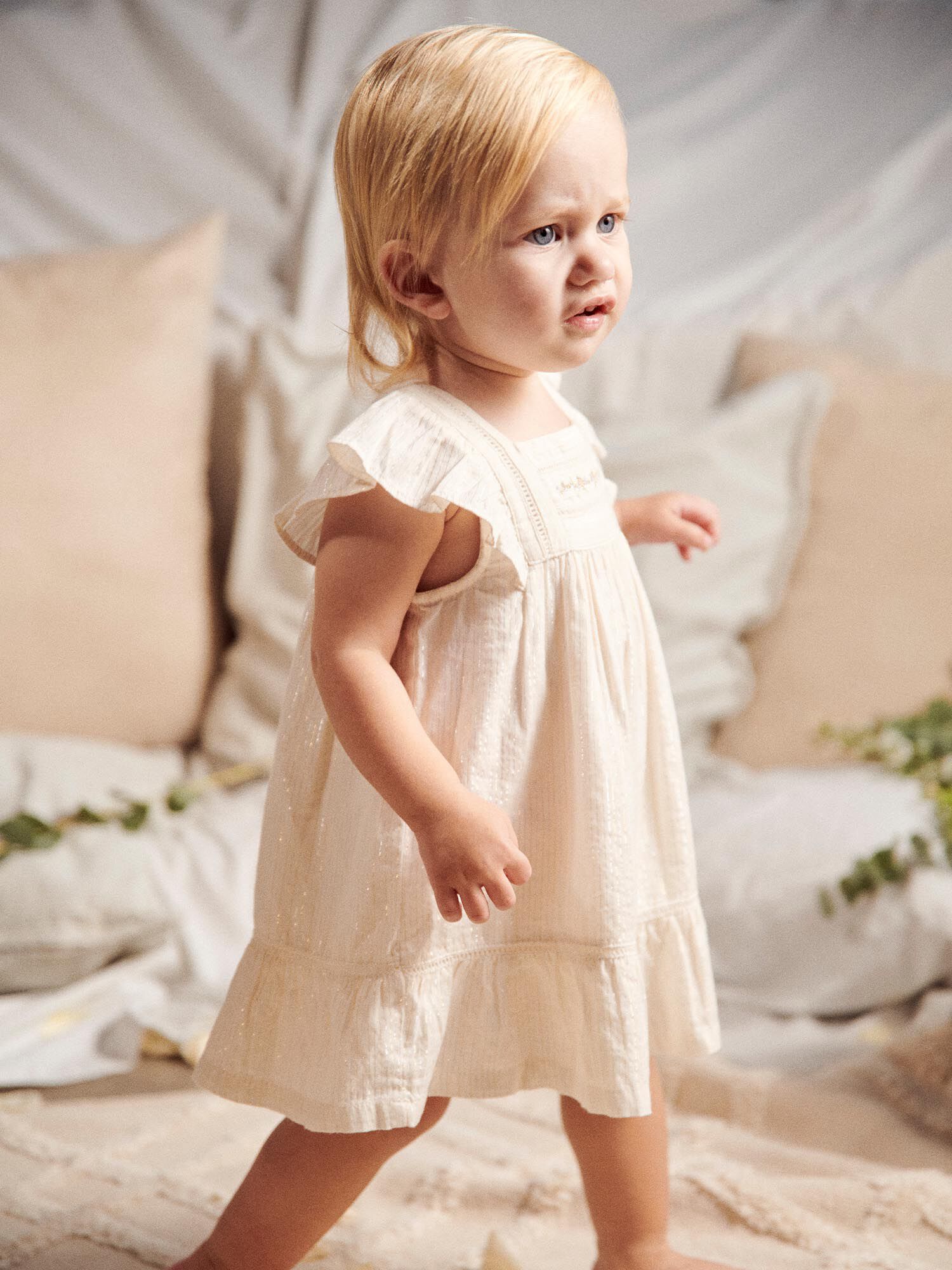 Robe ivoire en popeline Fille Sergent Major
