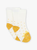 Chaussettes bouclettes écrues Jacquard soleil FABILLIE / 23E4BF81SOQ001