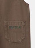 Salopette marron avec poche ours Bébé Garçon NAFLORENT / 25H1BGS2SAL821