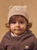 Bonnet en maille marron visage ours Bébé Garçon NINOA / 25H4BGE3BON009