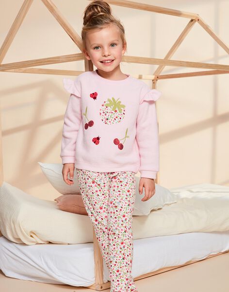 Ensemble pyjama rose pâle à et motifs fantaisie FLOJAETTE / 23E5PF22PYJ309