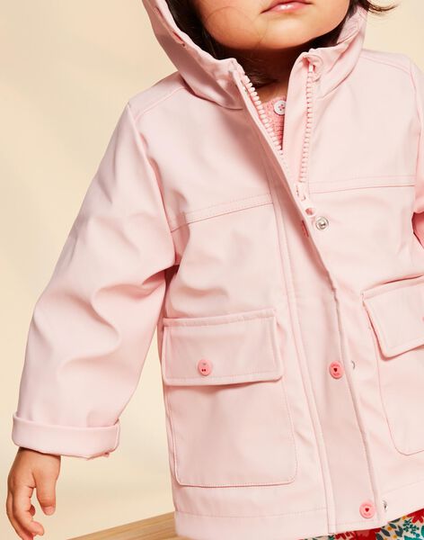 Imperméable rose ciré à capuche 3 en 1 FIMARION / 23E1BF51IMP318