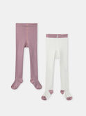 Lot de 2 collants rose uni ou blanc uni NAELOISE / 25H4BFL1COL001
