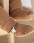 Ensemble haut écru, pantalon et chausettes caramel FORTUNATO / 23E0CM61ENS817