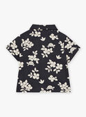 Chemise noir ardoise à imprimé feuilles et tortues FATONY / 23E1BGP1CHMJ900