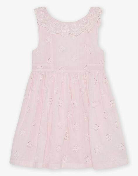 Robe rose à broderies fleuries FREROSETTE / 23E2PFI2ROBD320