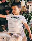 T-shirt écru à rayures animation jungle enfant garçon CETIRTAGE / 22E3PG91TMC001