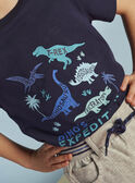T-shirt bleu marine motif dinosaures enfant garçon CYDOAGE2 / 22E3PGT2TMC070