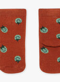 Chaussettes bouclettes rouge brique tomates FACOCO / 23E4BGB2SOQ506
