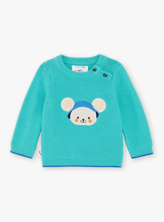 Pull bleu turquoise ZAKEVIN / 21E1BGJ1PULG621