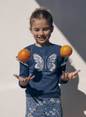Sweat bleu à motif papillon brodé LESWETTE / 24H2PFJ1SWEC233