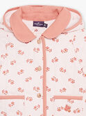 Manteau rose pâle à capuche matelassé à fleurs FIMARIE / 23E1BF51VESD319