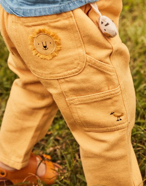 Pantalon en twill jaune FAAKER / 23E1BG81PANB117